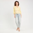 Blouse broderie anglaise jaune clair femme