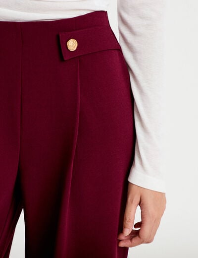 Pantalon bootcut taille standard bordeaux femme