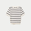 Pull ajust&eacute; court manches courtes blanc femme