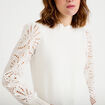 Pull manches ajour&eacute;es ecru femme