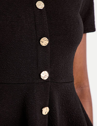 Top cintr&eacute; p&eacute;plum noir femme