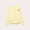 Sweat col rond manches longues jaune clair femme