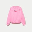 Sweat col rond manches longues rose femme