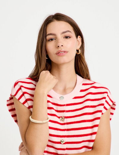 Gilet ample sans manches rose femme