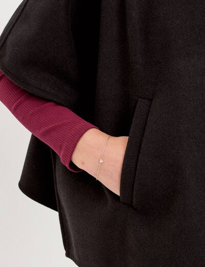 Poncho col am&eacute;ricain noir femme