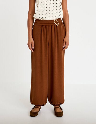 Pantalon bootcut taille standard marron femme