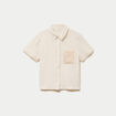 Chemise col classique manches courtes ecru femme