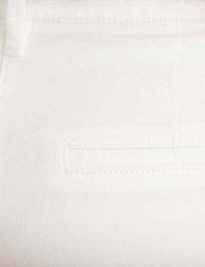 Pantalon chino 7/8&egrave;me ecru femme
