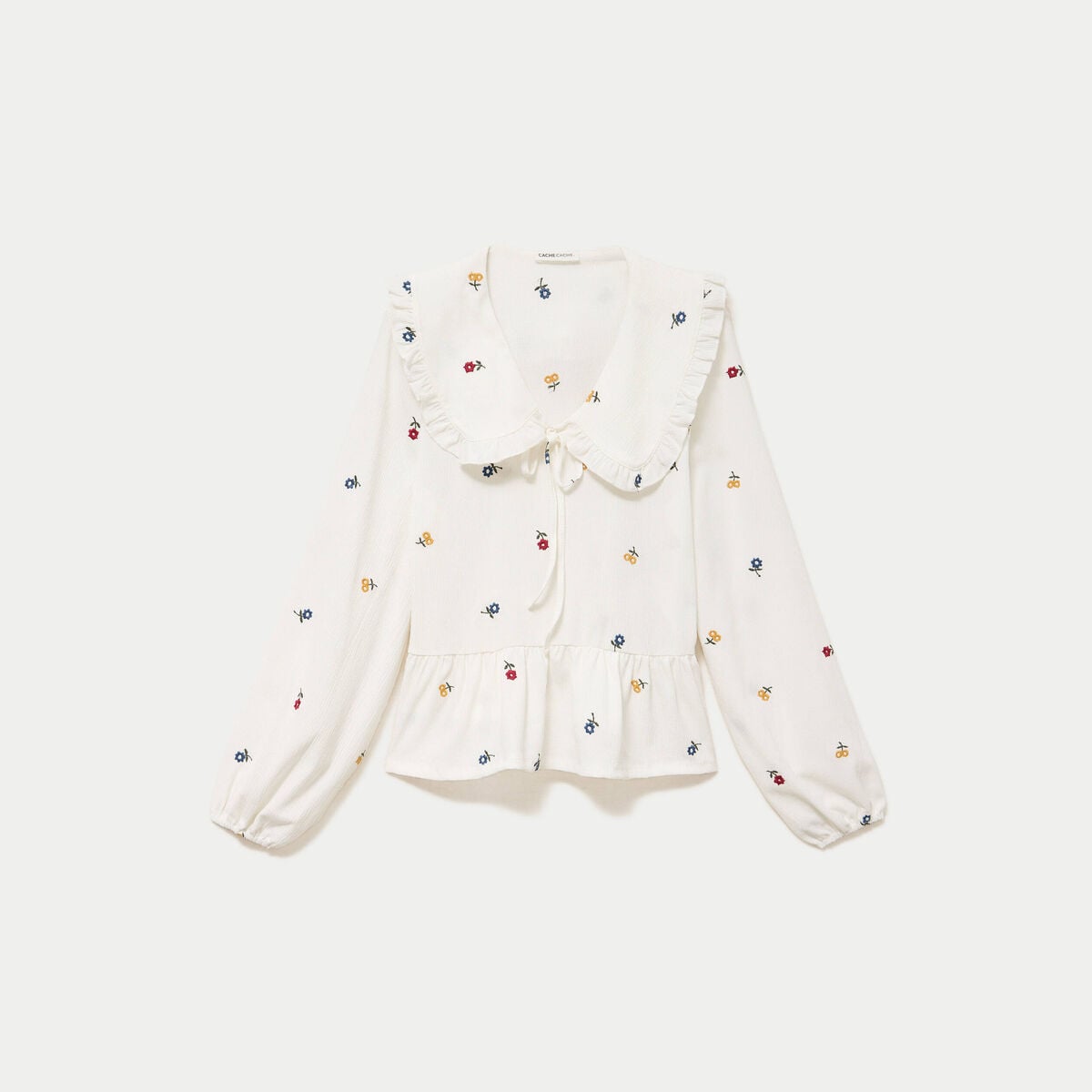 Blouse droite manches longues multicolore femme