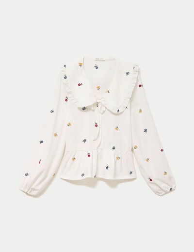 Blouse droite manches longues multicolore femme