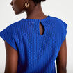 D&eacute;bardeur ajour&eacute; bleu electrique femme
