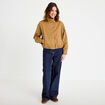 Blouson court bas resserr&eacute; camel femme
