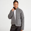 Veste matelass&eacute;e zipp&eacute;e gris clair femme