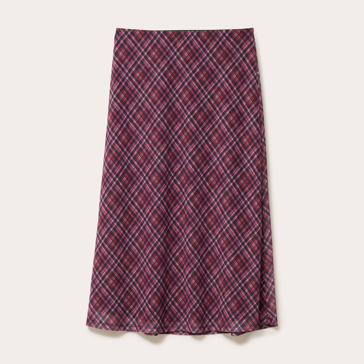 Jupe longue &eacute;vas&eacute;e rouge cerise femme