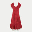 Robe longue &eacute;vas&eacute;e col carr&eacute; rouge femme
