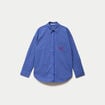 Chemise oversize manches longues bleu femme