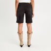 Bermuda large en jean denim noir femme