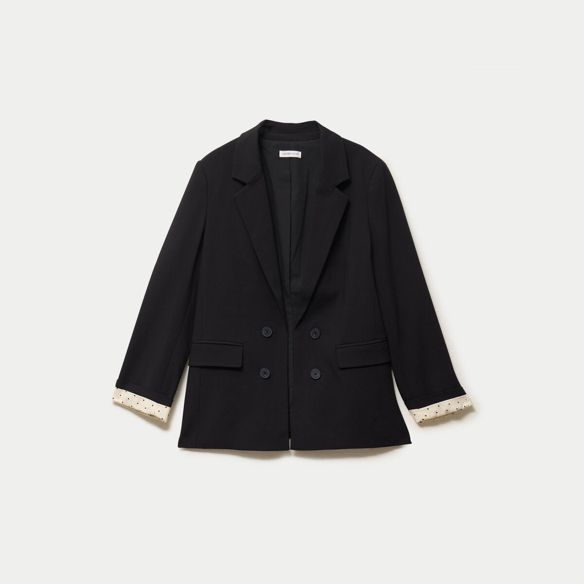 Blazer ajust&eacute; manches longues noir femme