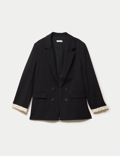Blazer ajust&eacute; manches longues noir femme