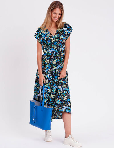 Robe longue &eacute;vas&eacute;e noir femme
