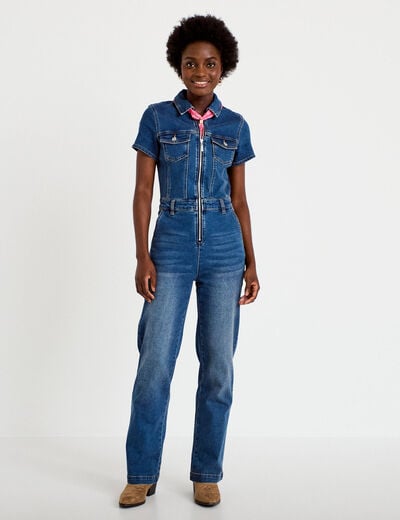 Combinaison pantalon en jean denim double stone femme