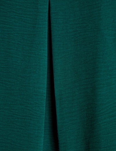 Blouse manches longues vert fonc&eacute; femme