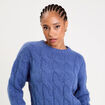 Pull 2-en-1 &agrave; capuche amovible violet femme