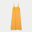 Robe bi-mati&egrave;re col v bretelles fines orange clair femme