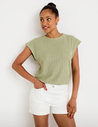 Short ecru femme