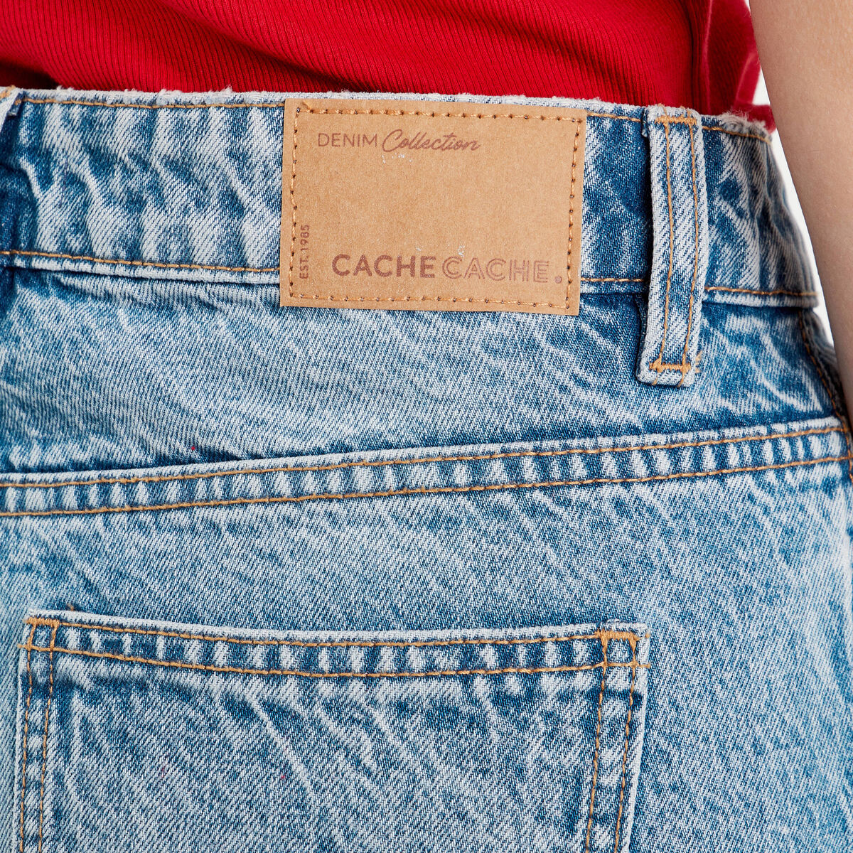 Jeans droit 5 poches denim double stone femme