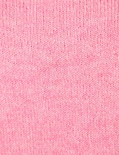 Pull col rond manches courtes rose clair femme