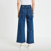 Jean wide leg cropped taille haute denim stone femme