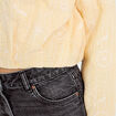 Veste cropped bas resserr&eacute; jaune clair femme