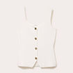 Gilet cintr&eacute; sans manches col carr&eacute; ecru femme