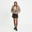 Jupe-short trap&egrave;ze fluide gris femme
