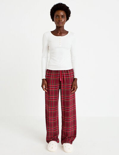 Pyjama manches longues rose femme