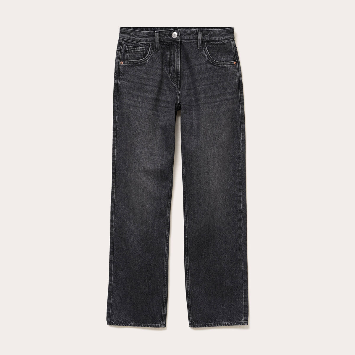 Jeans droit 5 poches denim snow noir femme