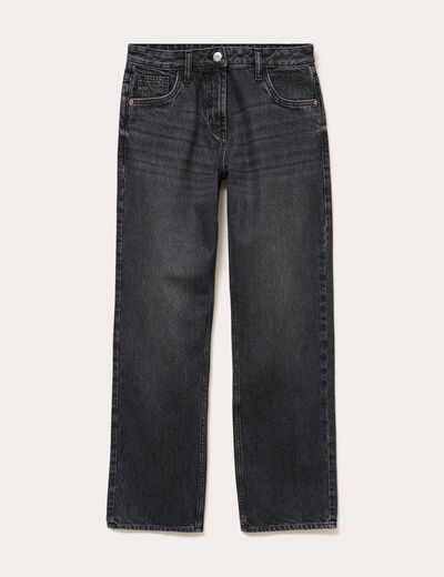 Jeans droit 5 poches denim snow noir femme