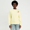 Sweat col rond manches longues jaune clair femme