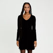 Robe tricot patineuse c&ocirc;tel&eacute;e noir femme