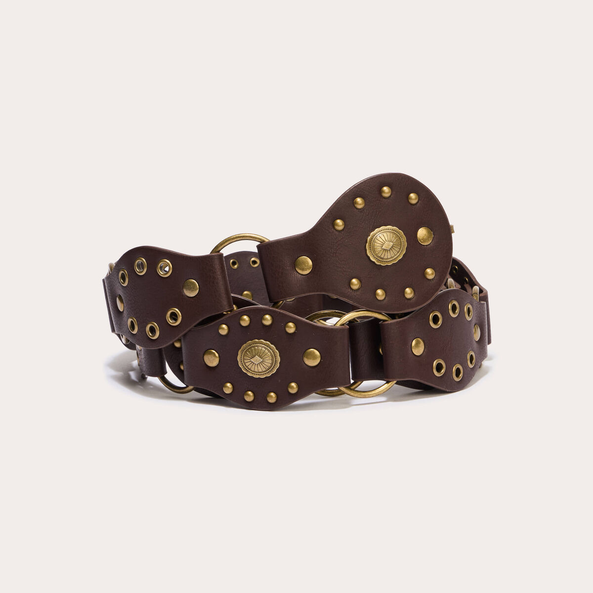 Ceinture large marron fonc&eacute; femme