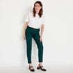 Pantalon cigarette ceintur&eacute; vert fonc&eacute; femme