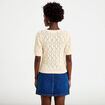 Gilet col v manches courtes brod&eacute; sable femme