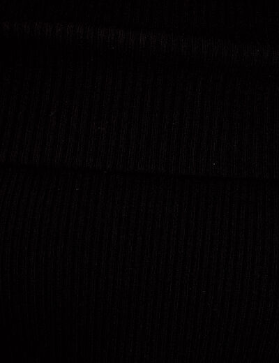 Robe longue effet 2-en-1 col bardot noir femme
