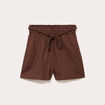 Short regular contenant du lin marron femme