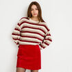 Jupe trap&egrave;ze en velours rouge femme
