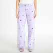 Jean wide leg brod&eacute; Bridgerton mauve femme