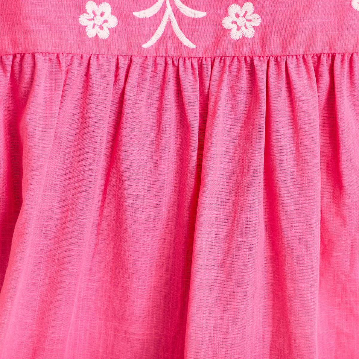 Blouse droite sans manches col v rose fushia femme