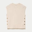 Pull sans manches ecru femme
