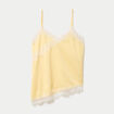 D&eacute;bardeur ajust&eacute; d&eacute;collet&eacute; dentelle jaune clair femme